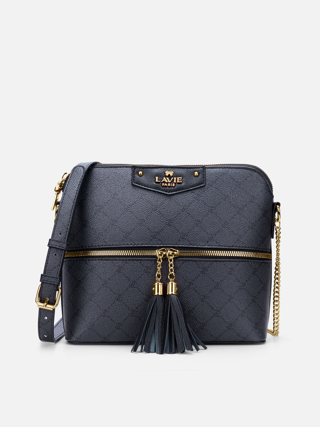 Mono Alfie Tassel Monogram Medium Sling Bag Charcoal