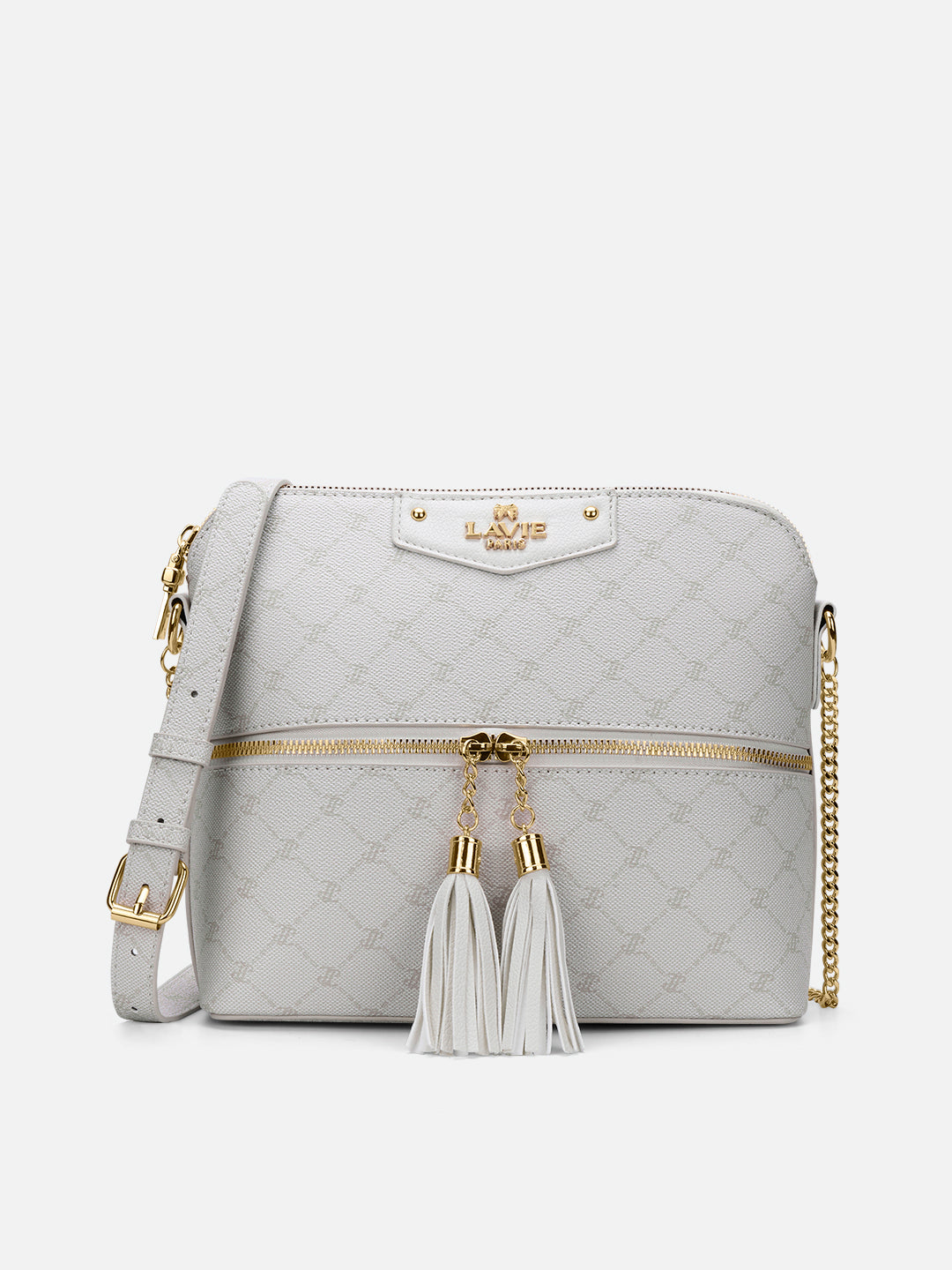 Mono Alfie Tassel Monogram Medium Sling Bag Ivory