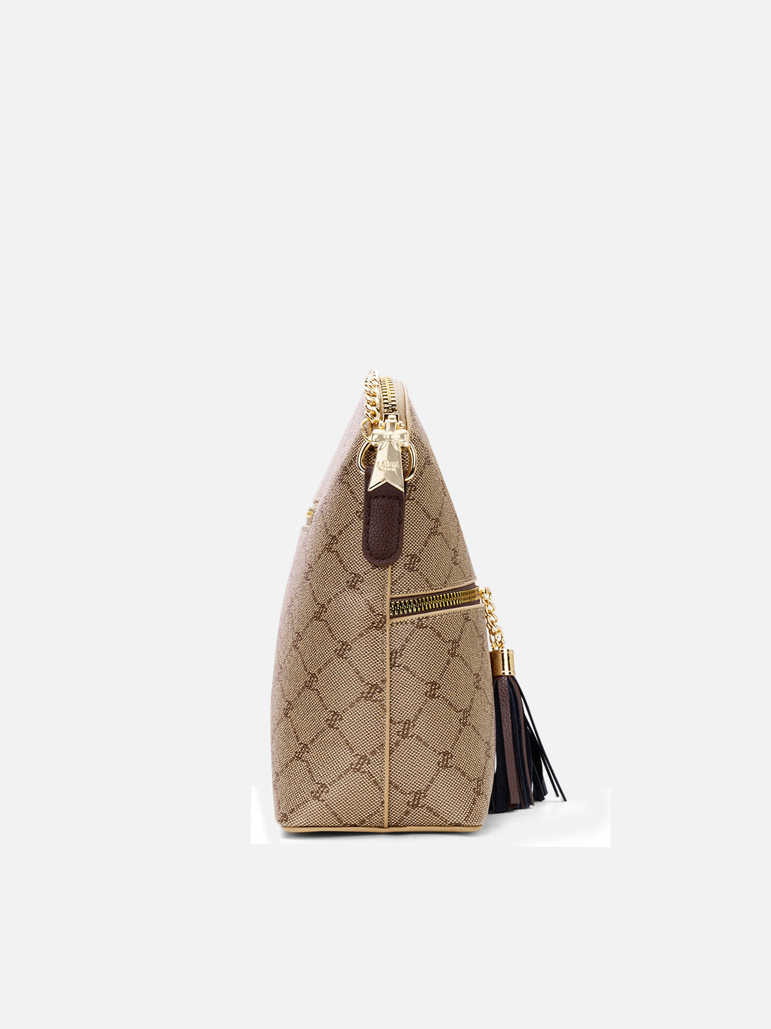 Mono Alfie Tassel Monogram Medium Sling Bag Latte