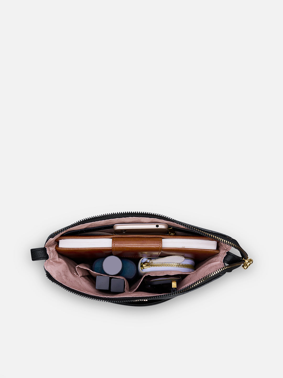 Mono Agnes Top Zip Monogram Small Sling Bag Charcoal