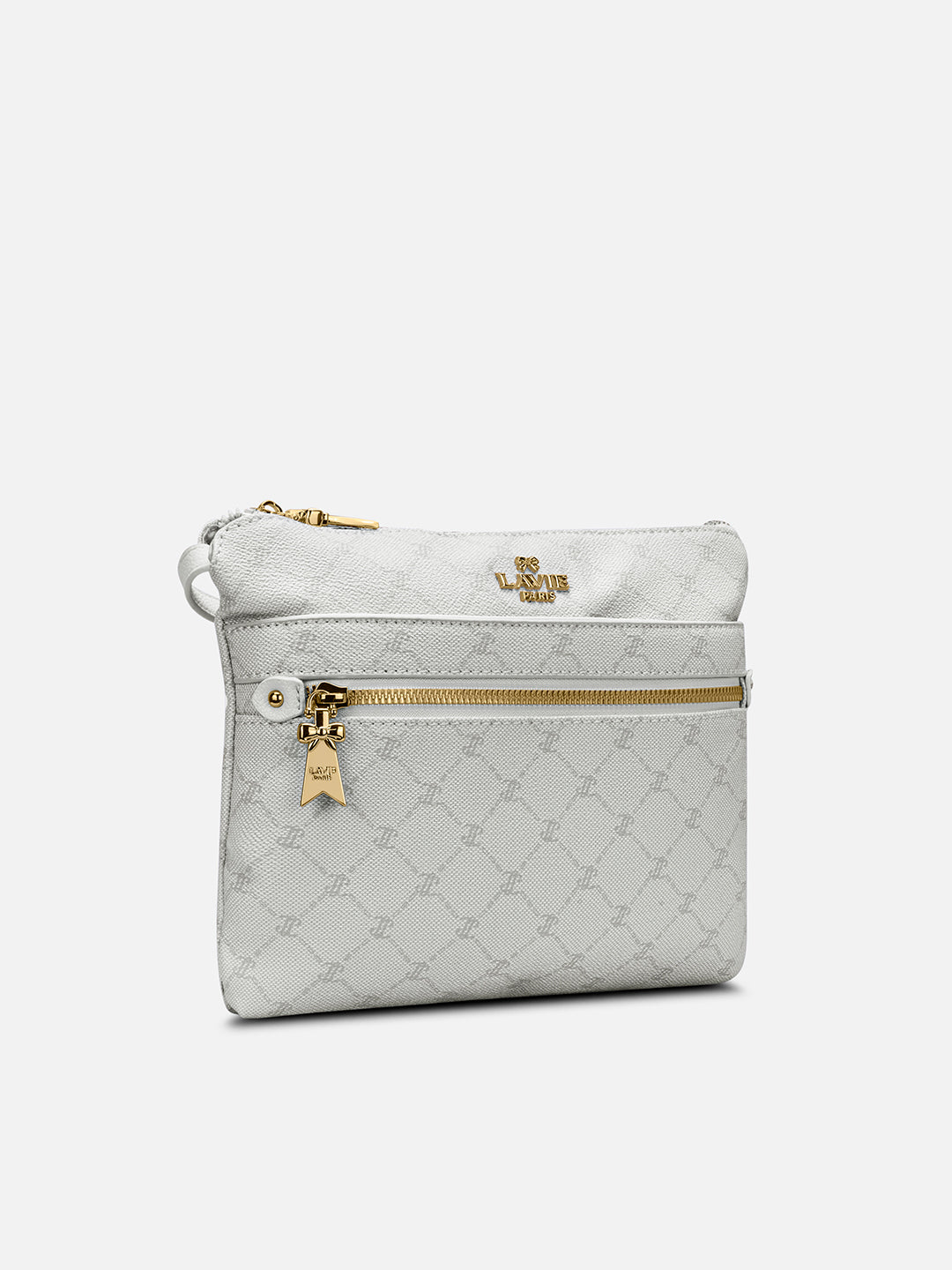 Mono Agnes Top Zip Monogram Small Sling Bag Ivory