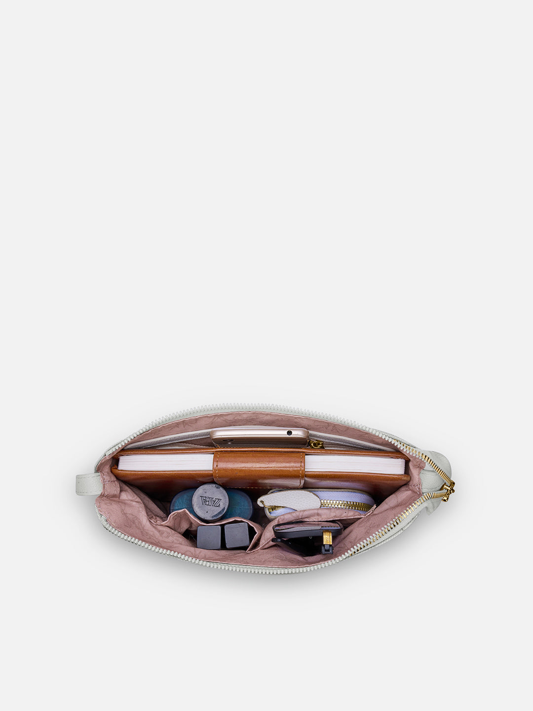 Mono Agnes Top Zip Monogram Small Sling Bag Ivory