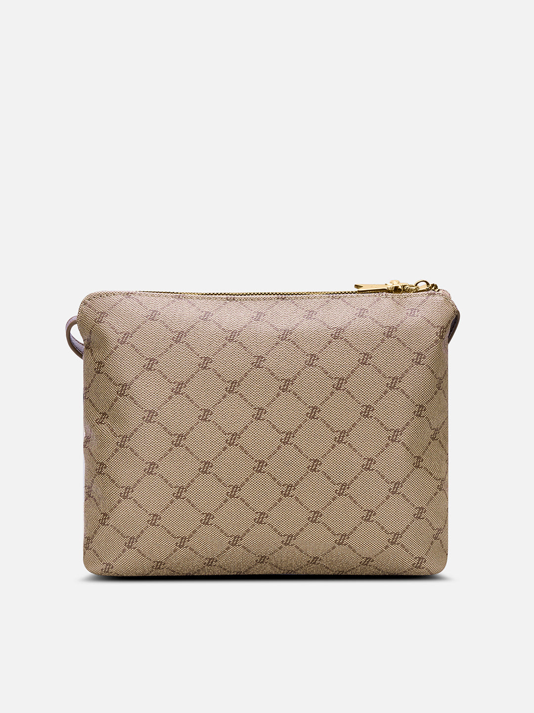 Mono Agnes Top Zip Monogram Small Sling Bag Latte