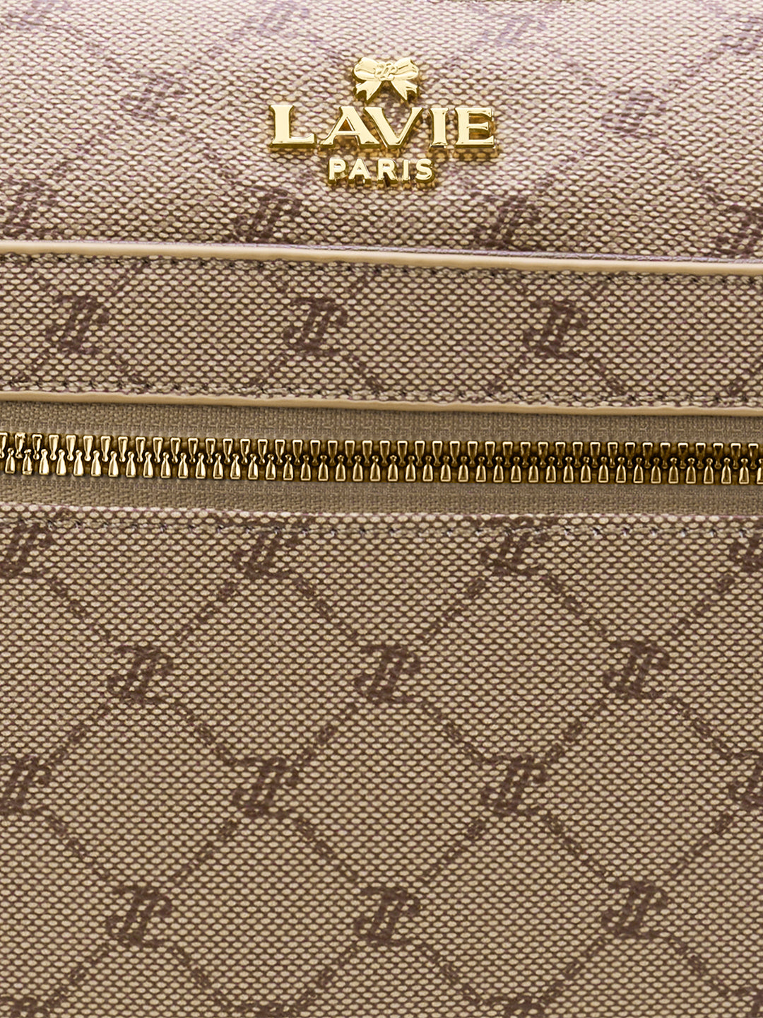 Mono Agnes Top Zip Monogram Small Sling Bag Latte