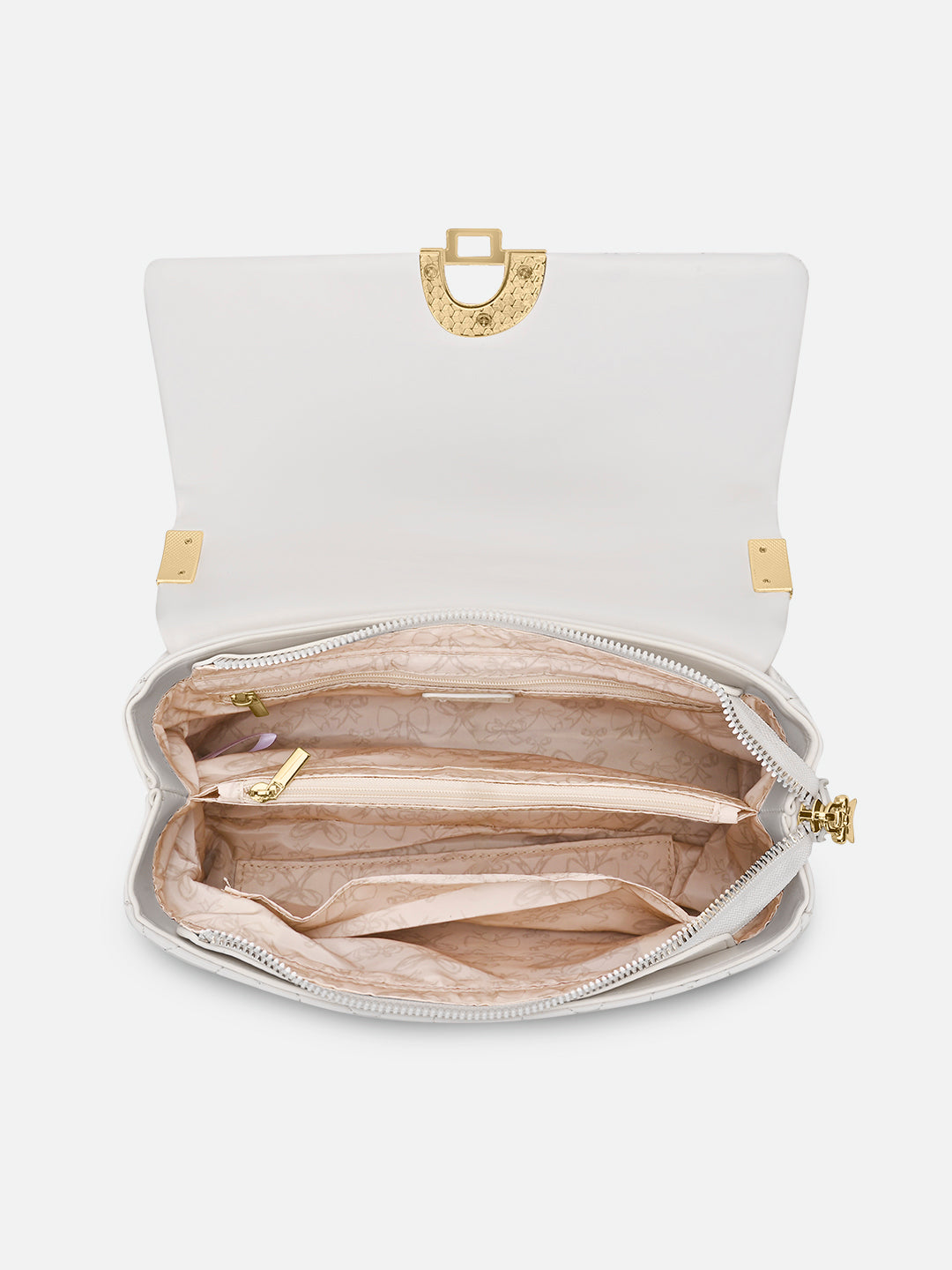 Quincy Medium Flap Sling Bag White