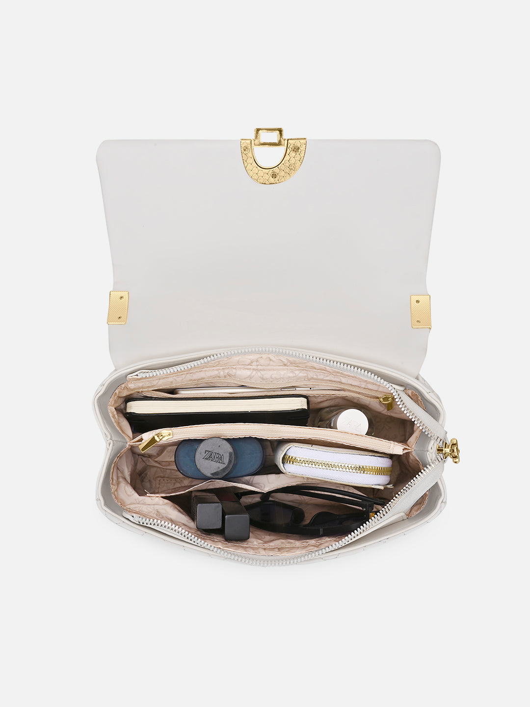 Quincy Medium Flap Sling Bag White