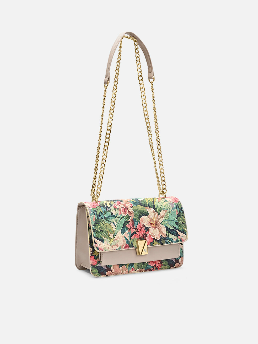 Fluer Medium Flap Sling Bag Green