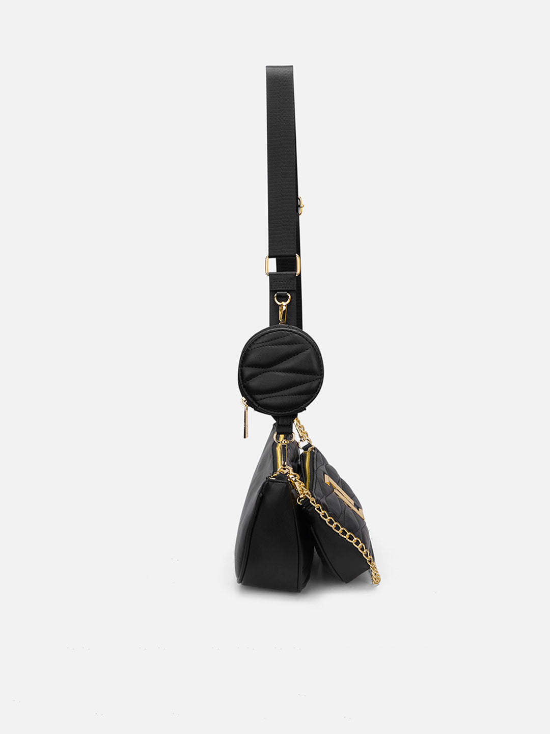Lucie Quilted 3Piece Slingbag Black