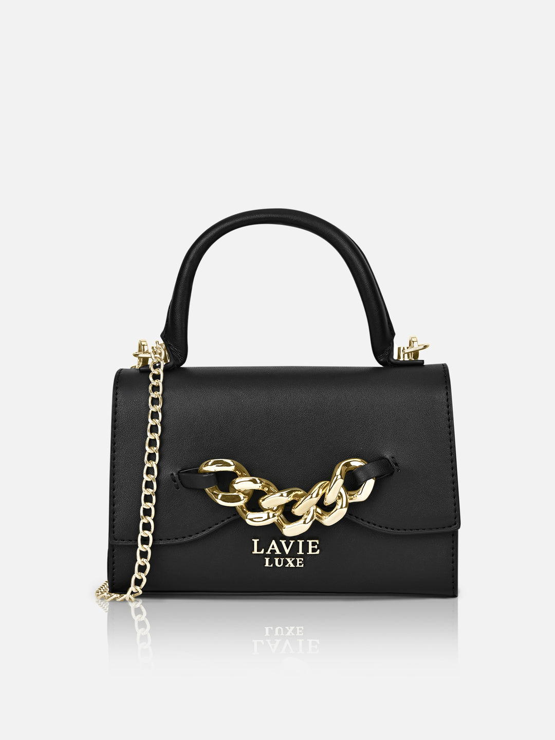 Chain Flap Small Black Sling Bag