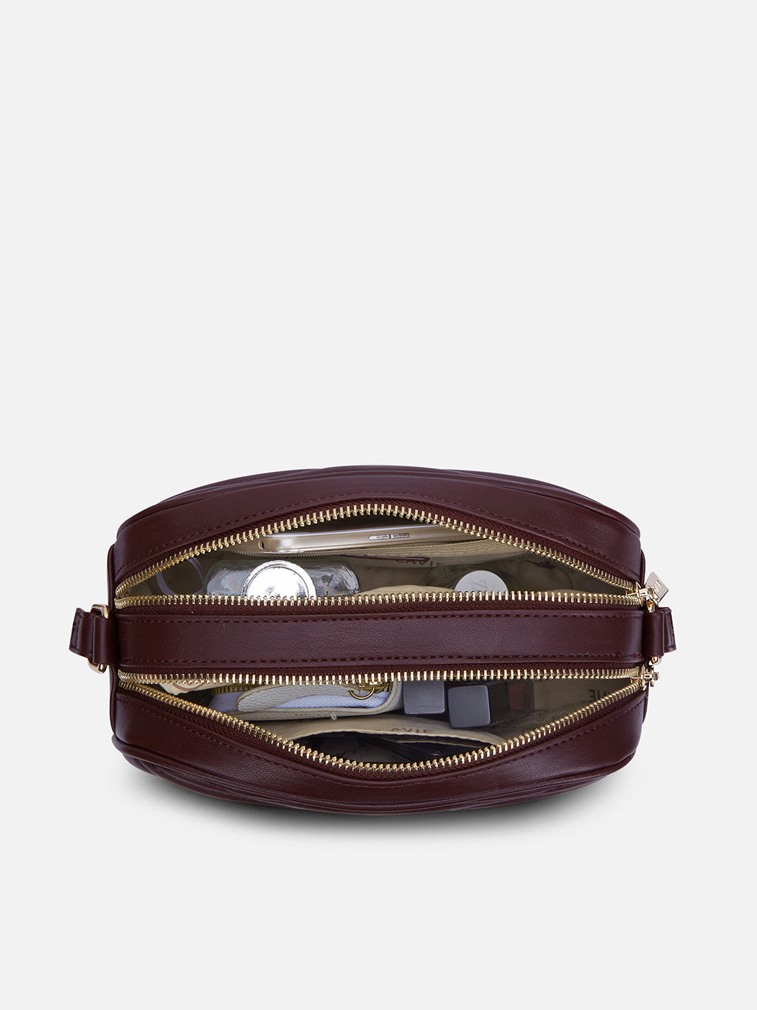 Lucie Quilted Box Slingbag Wine