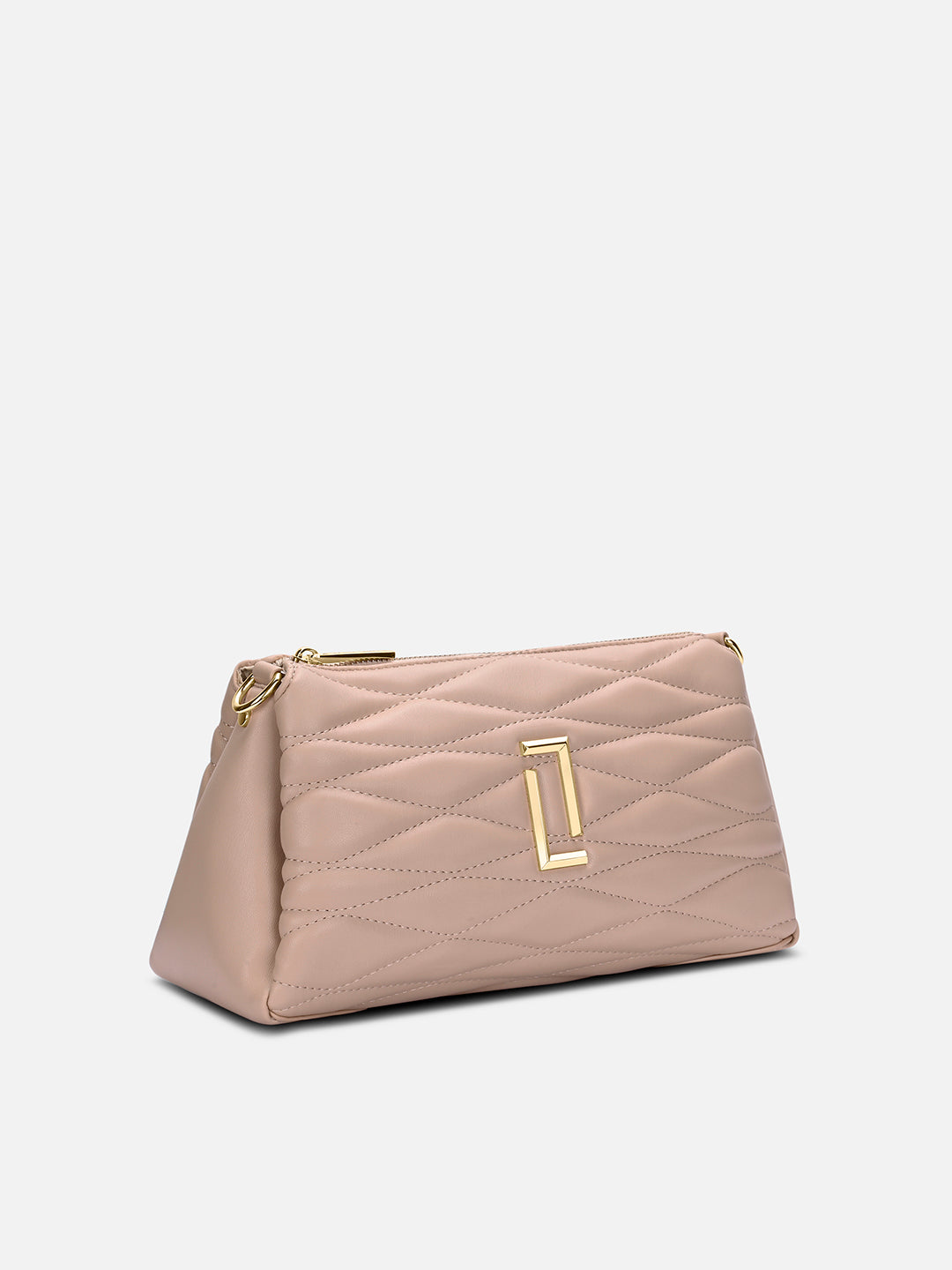 Lucie Quilted 3Compartment Slingbag Mocha