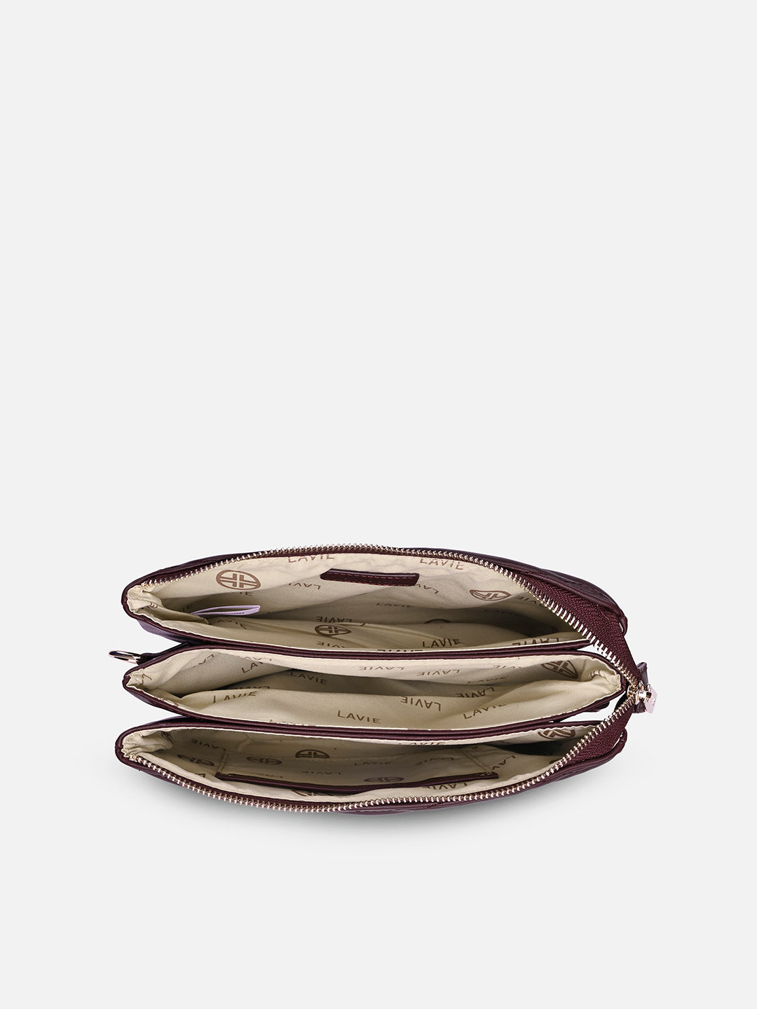 Lucie Quilted 5Compartment Slingbag Wine