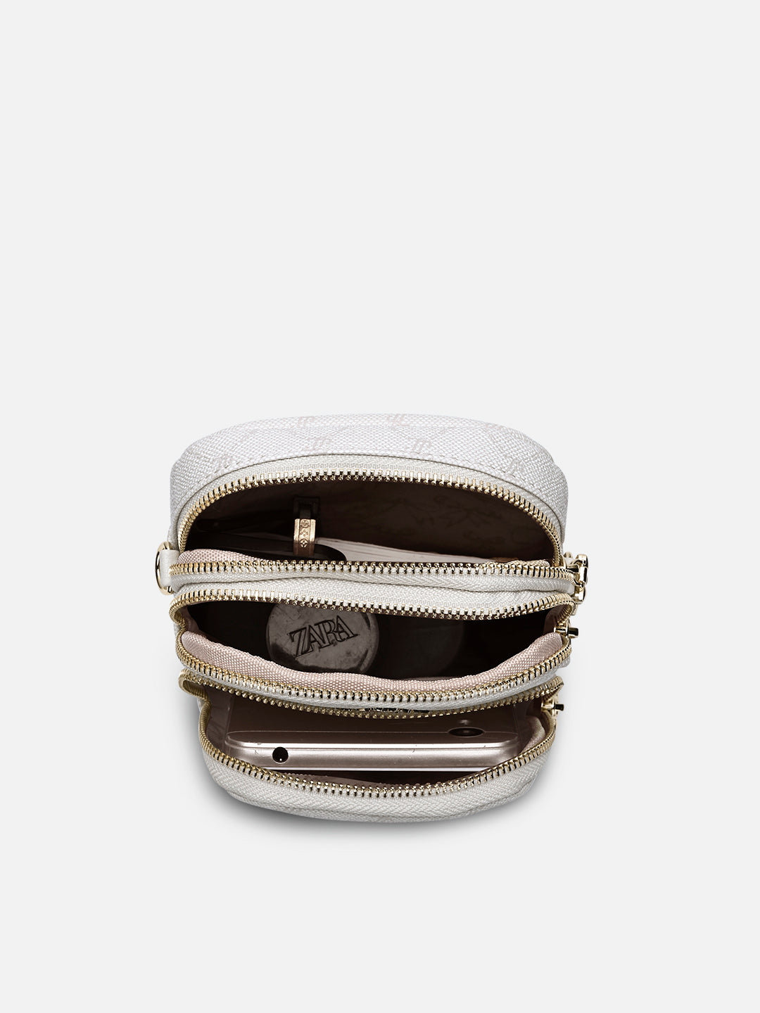 Mono Mason Mobile Vt 3 Compartment Medium Sling Bag Ivory