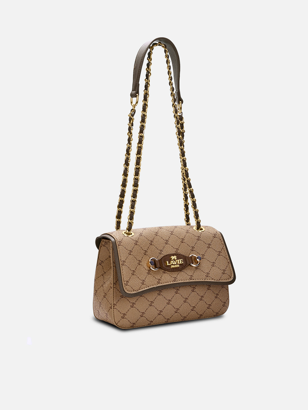 Mono Sean Flap 2 Compartment Medium Sling Bag Latte