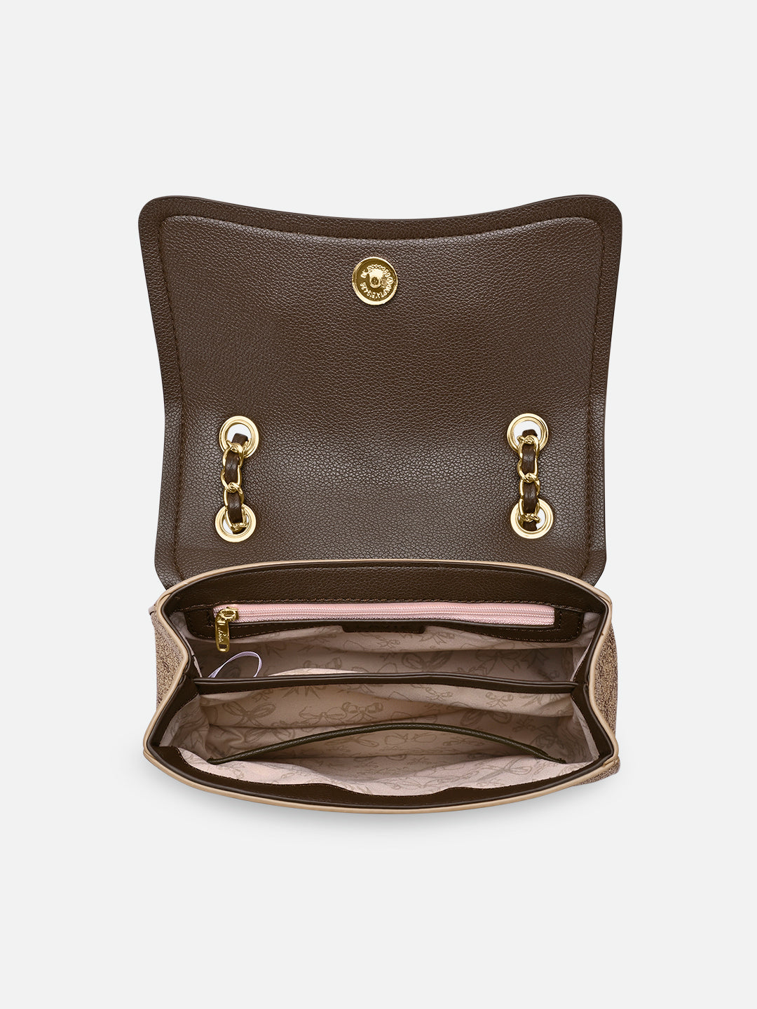 Mono Sean Flap 2 Compartment Medium Sling Bag Latte