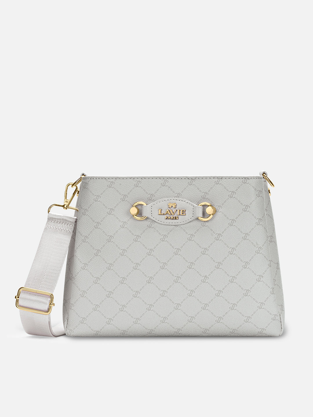 Mono Lior 3 Compartment Large Sling Bag Ivory