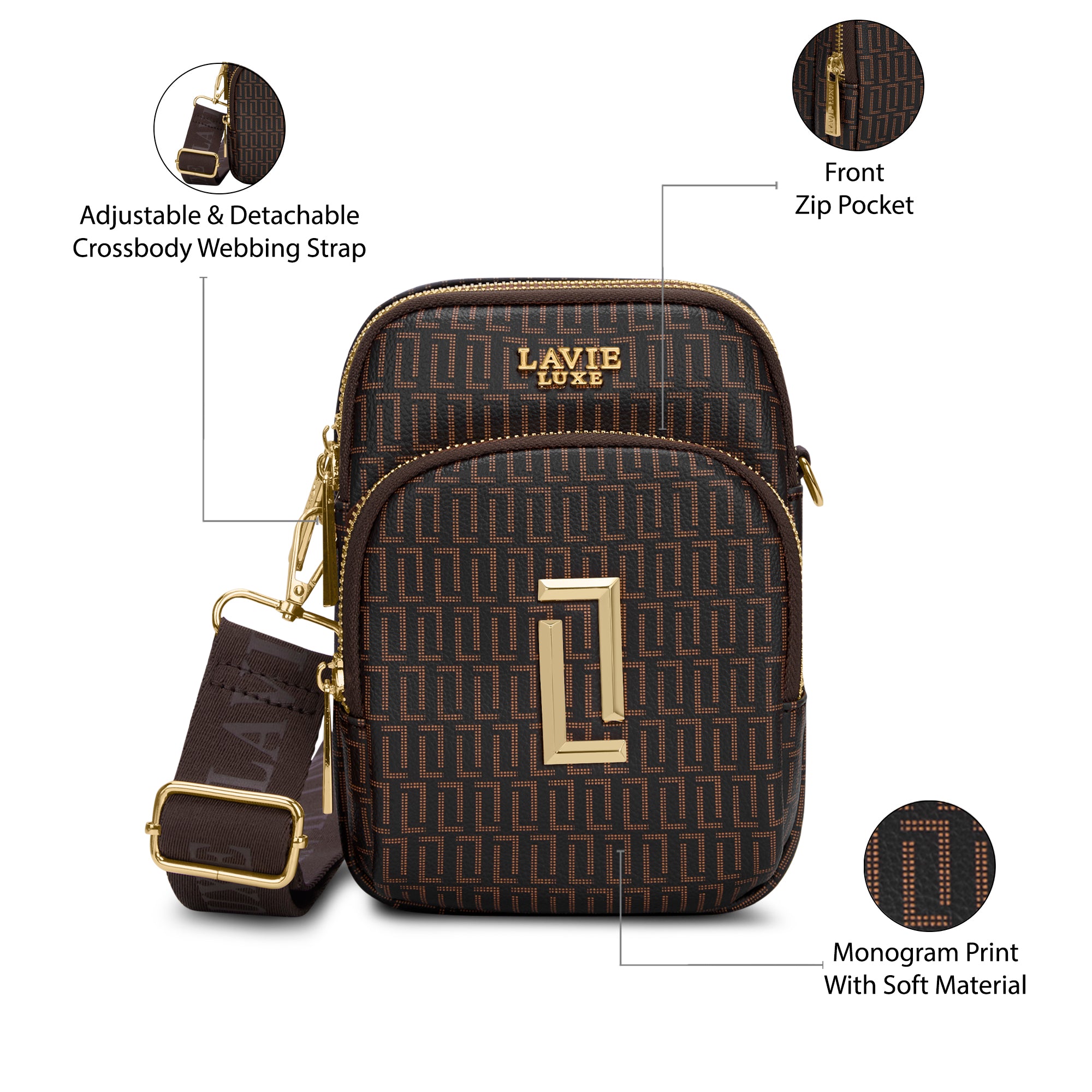 Lx Mono Mobile26 3C Ladies Handbag
