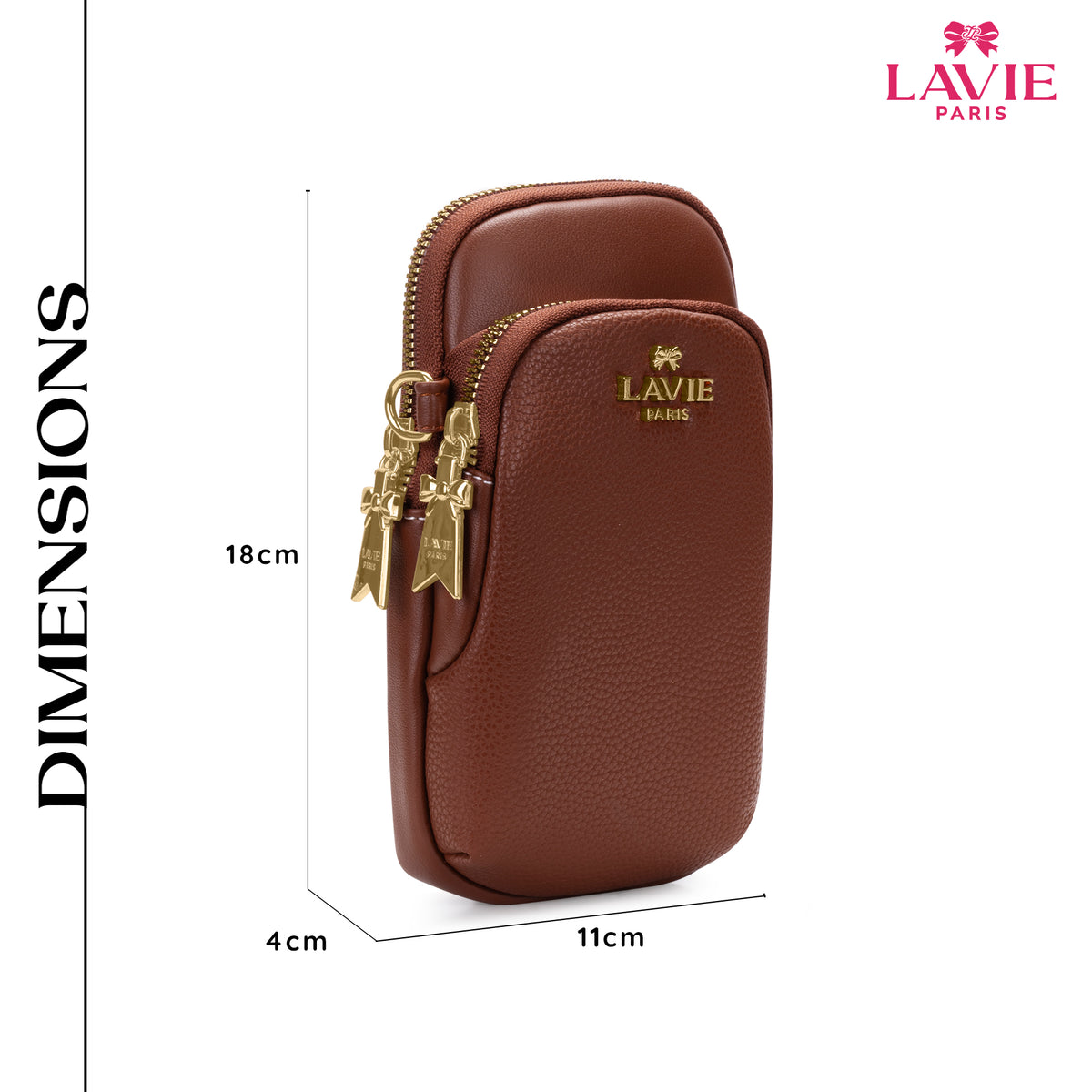 Soft Karen Mobile 2 Compartment Small Tan Sling Bag