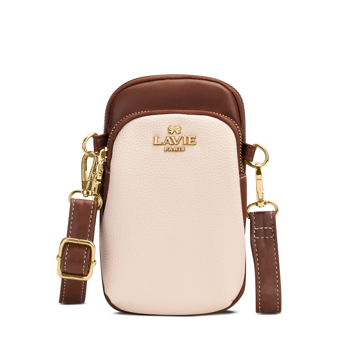 Soft Karen Mobile 2 Compartment Small Off White Sling Bag