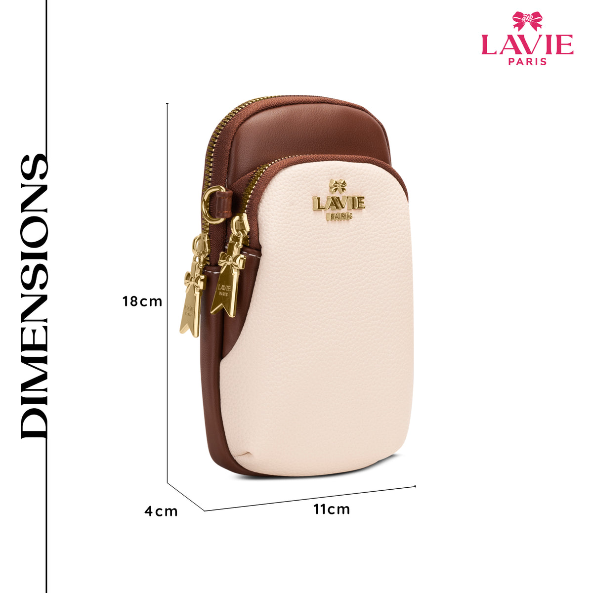 Soft Karen Mobile 2 Compartment Small Off White Sling Bag