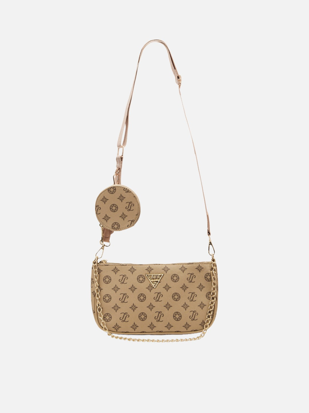 Florida 2 Compartment Small Taupe Sling Bag