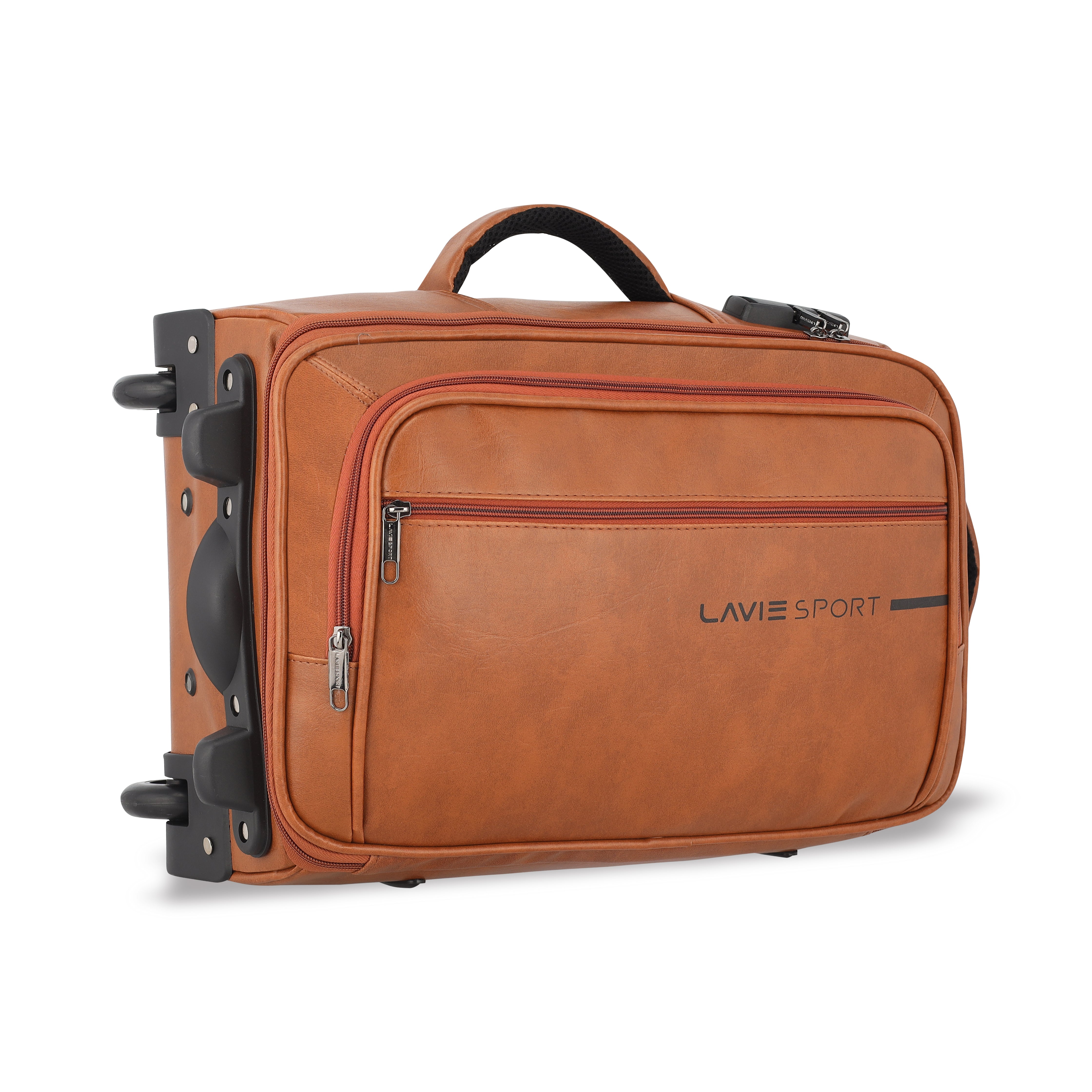 Lavie Sport 45 cms Premium Majestic Pro+ Overnighter Laptop Trolley | Duffle Bag Tan