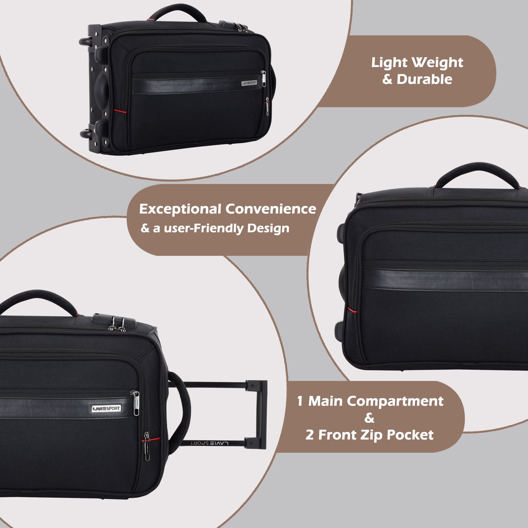 Royalty Wheel Duffle Bag Laptop Compatible Combi Lock Black/Black