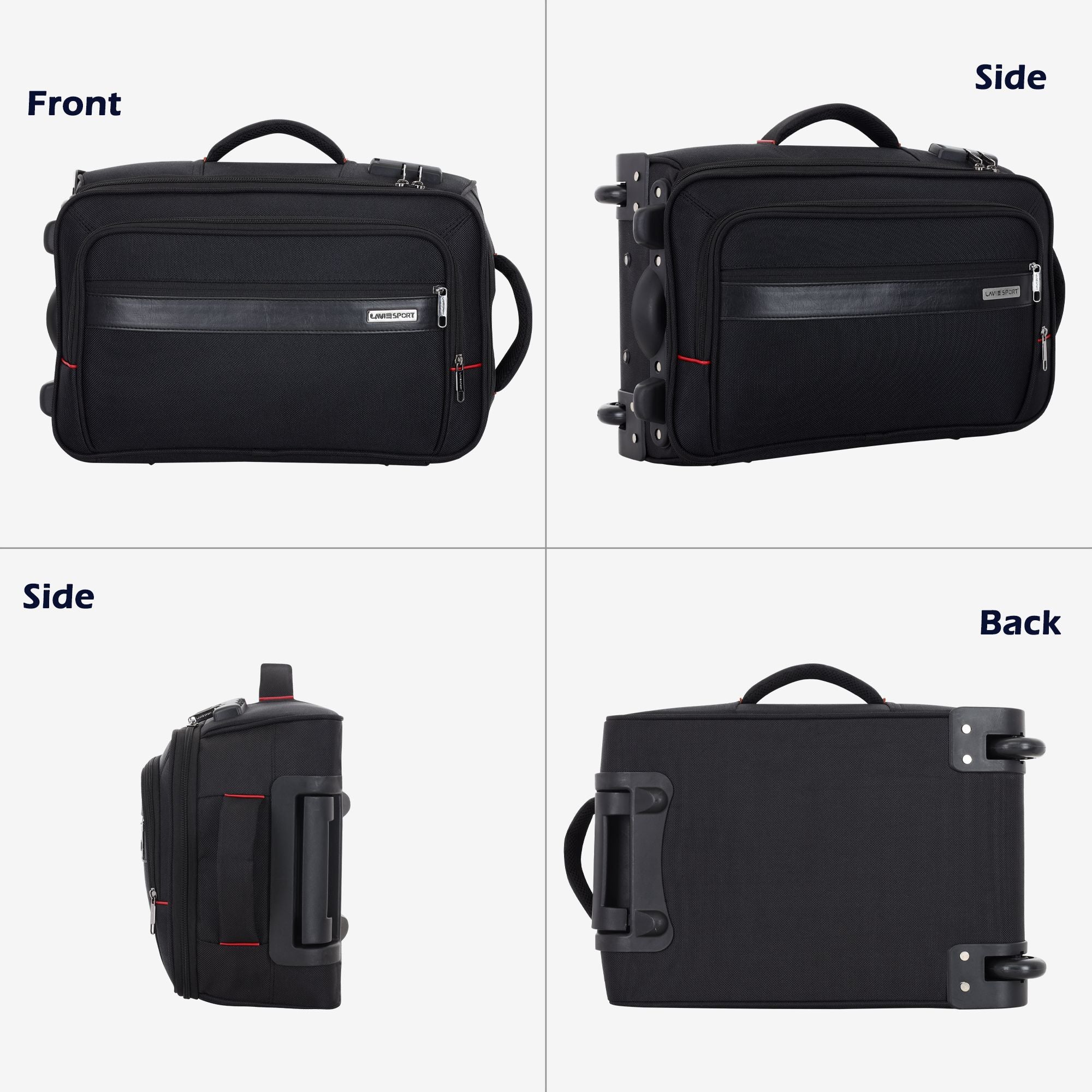 Royalty Wheel Duffle Bag Laptop Compatible Combi Lock Black/Black