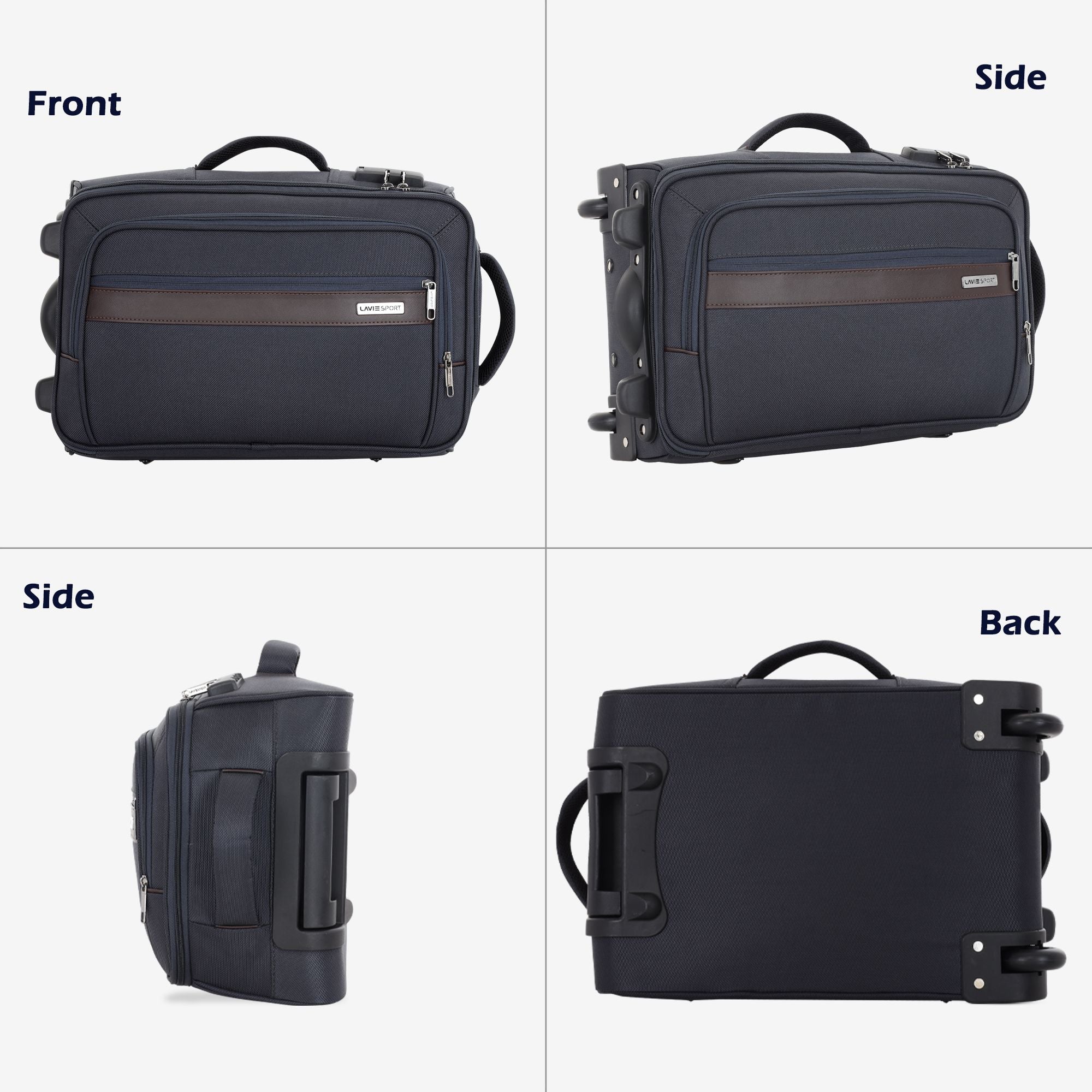 Royalty Wheel Duffle Bag Laptop Compatible Combi Lock C.Blue/Choco