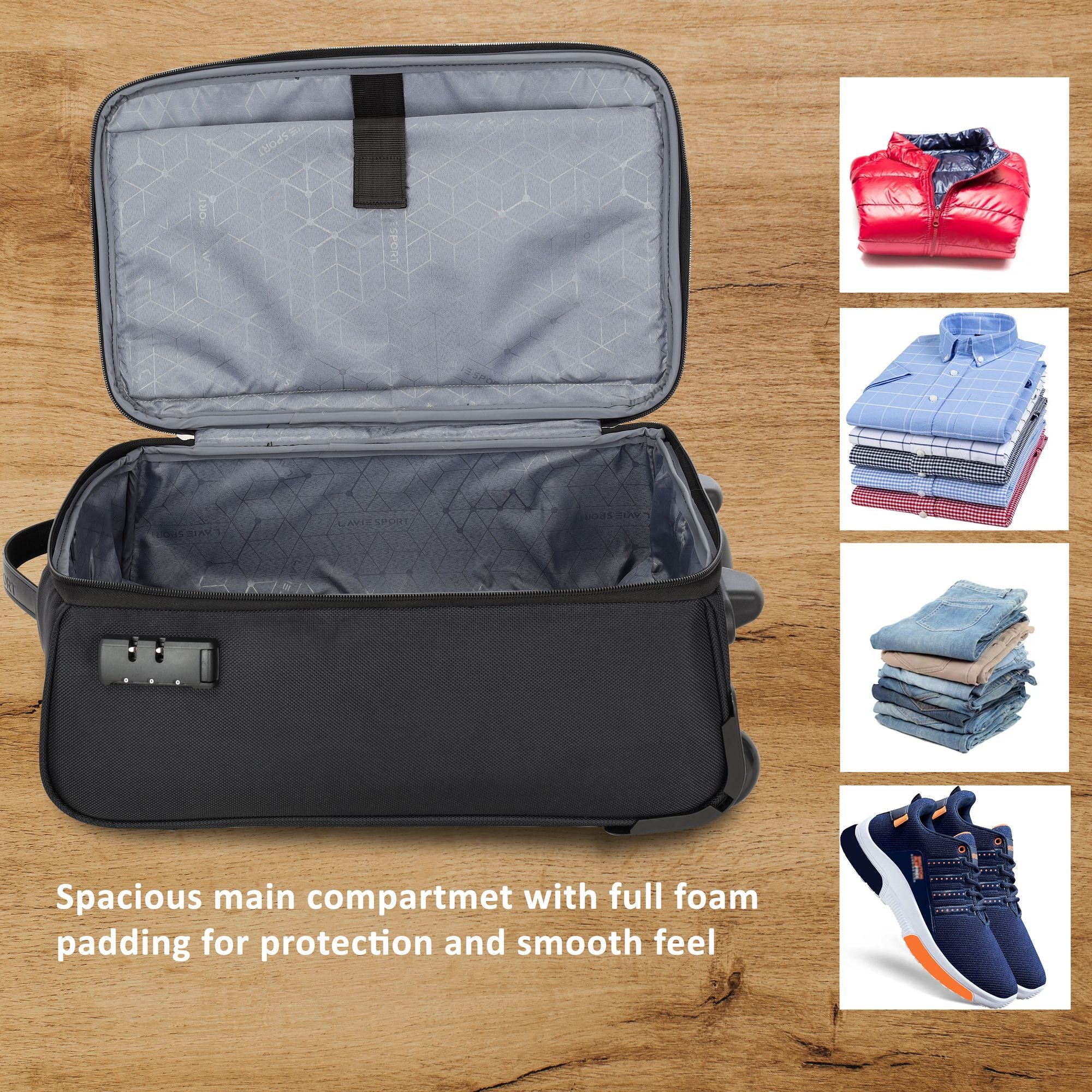 Matrix Wheel Duffle Bag Laptop Compatible Combi Lock Black/Black