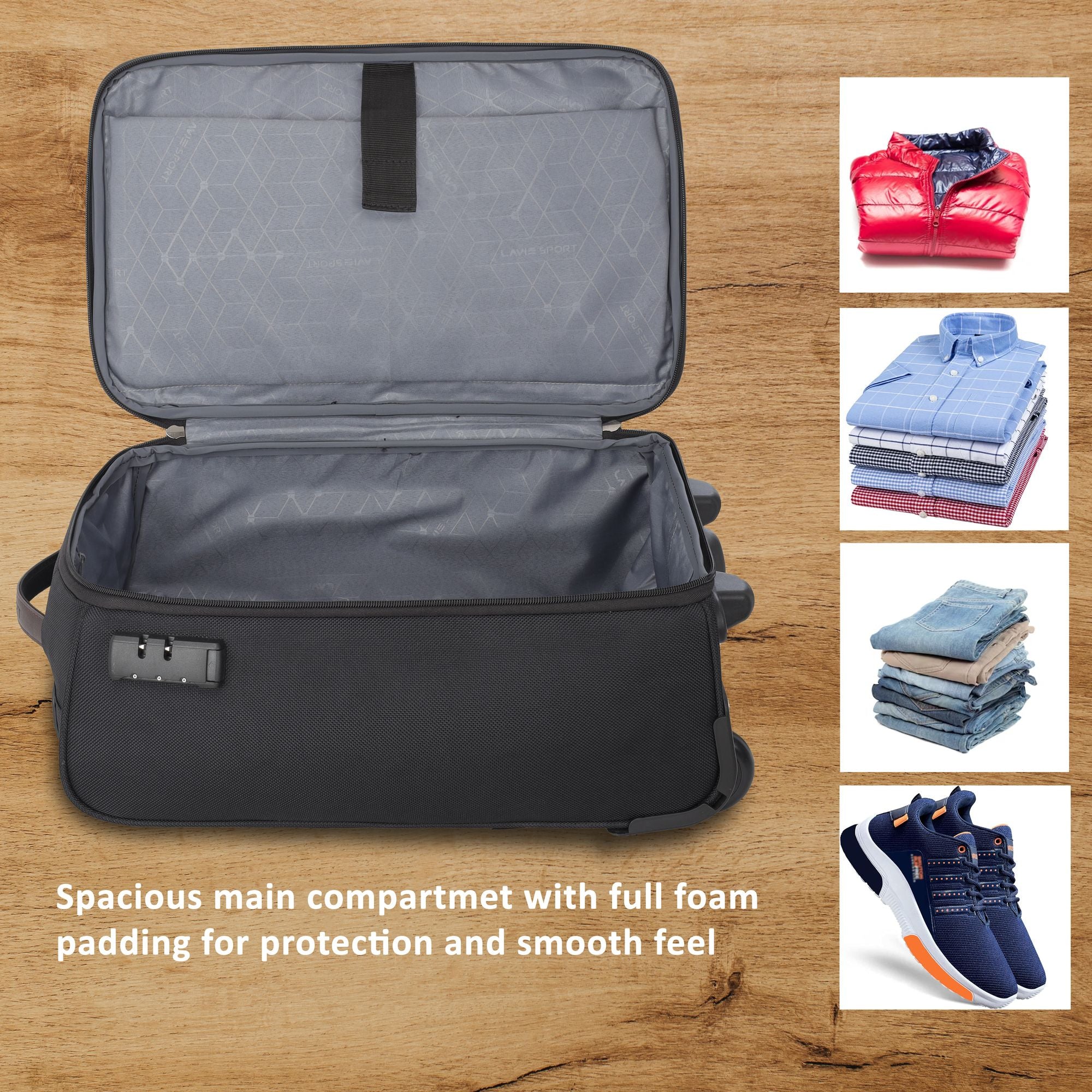 Matrix Wheel Duffle Bag Laptop Compatible Combi Lock Black/Choco