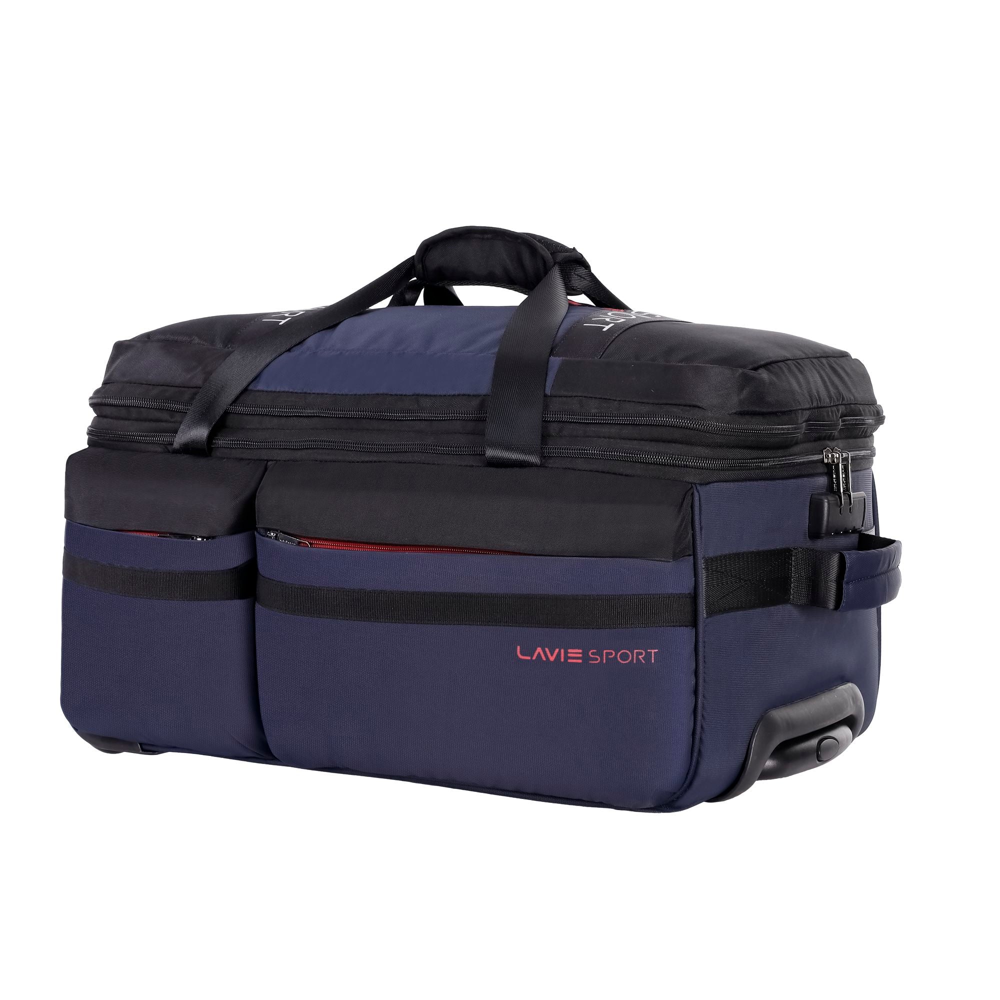 Apollo Wheel Duffle Trolley Bag Black/Navy