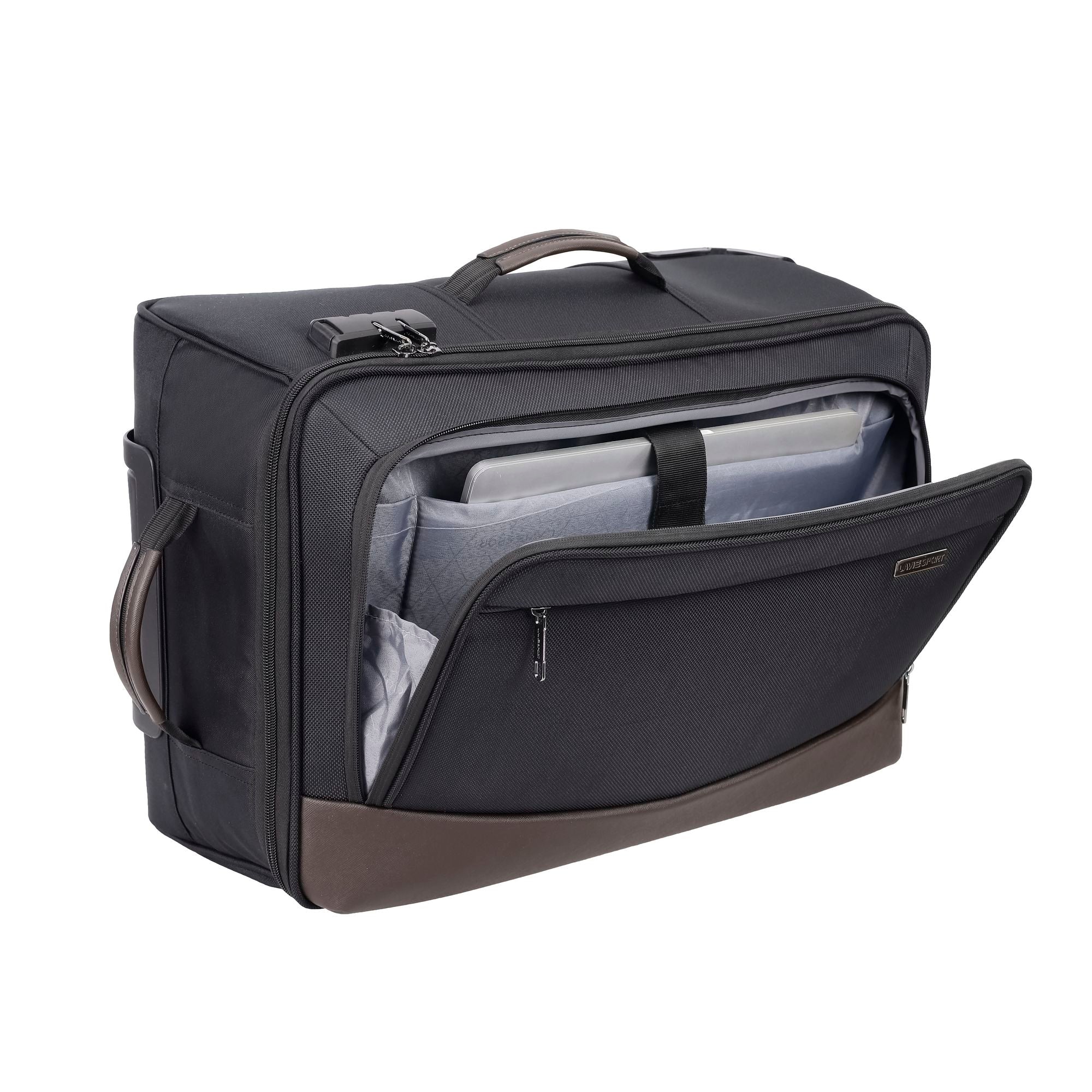 Pyramid Wheel Duffle Trolley Bag Black/Choco