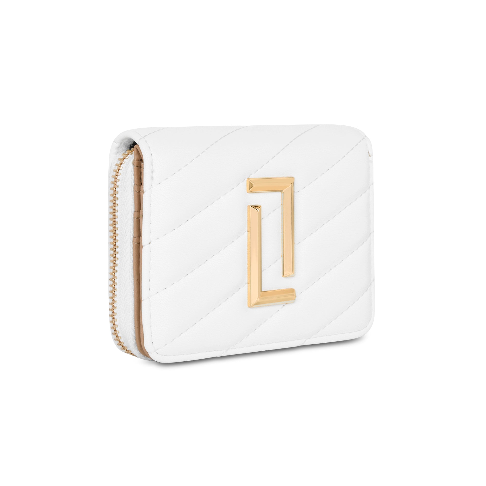 Lavie Luxe White Small Women's Diagonal Flap Wallet