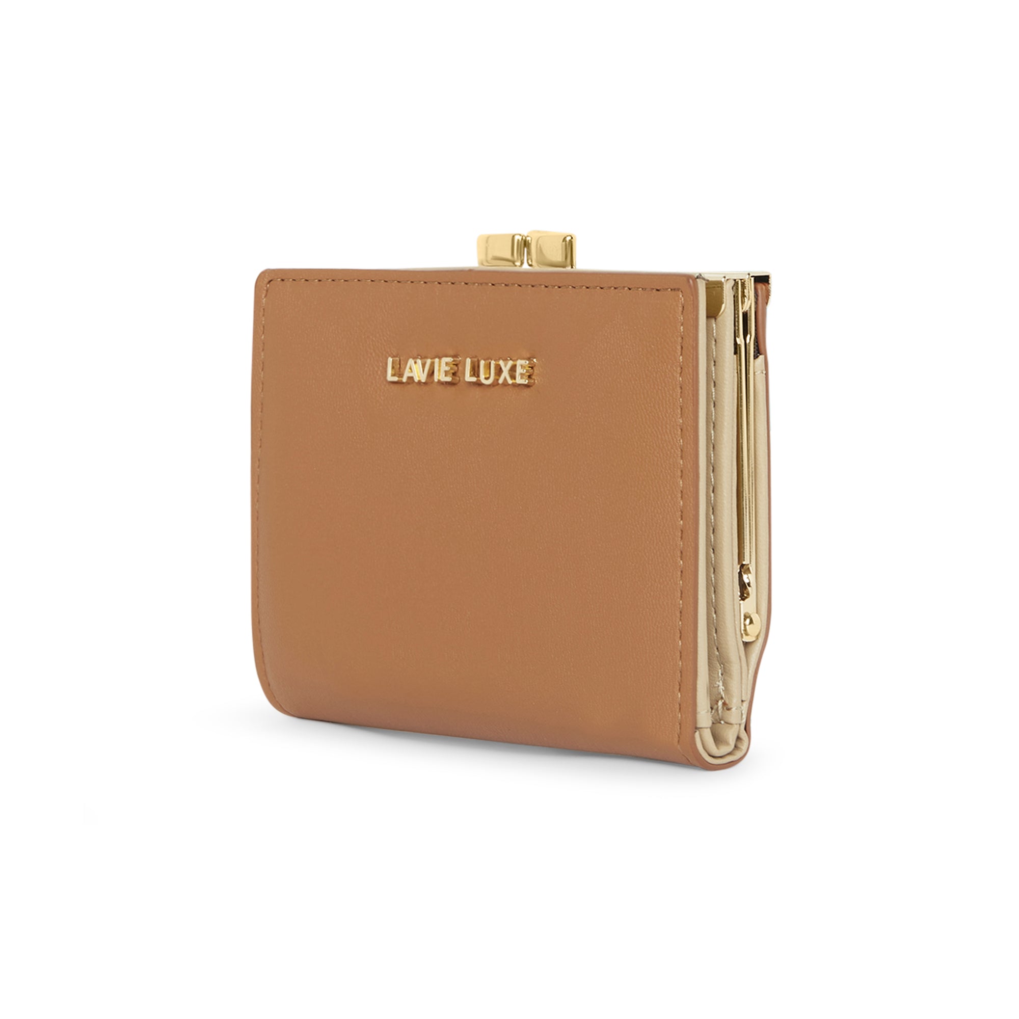 Lavie Luxe Tan Small Women's Frame Wallet