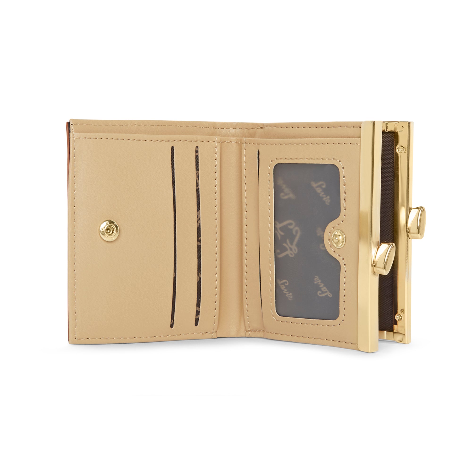 Lavie Luxe Tan Small Women's Frame Wallet