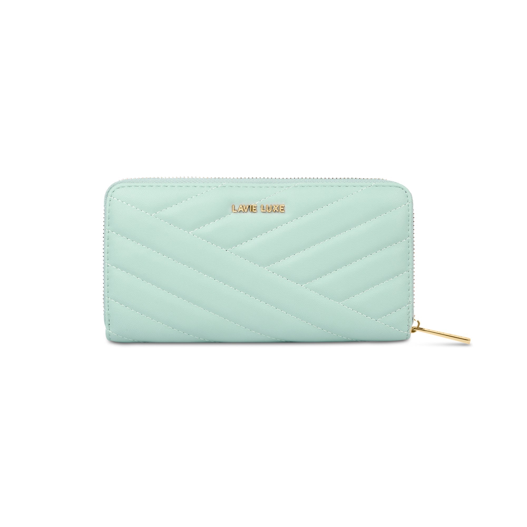 Large Cross Quilt Zip Around Wallet