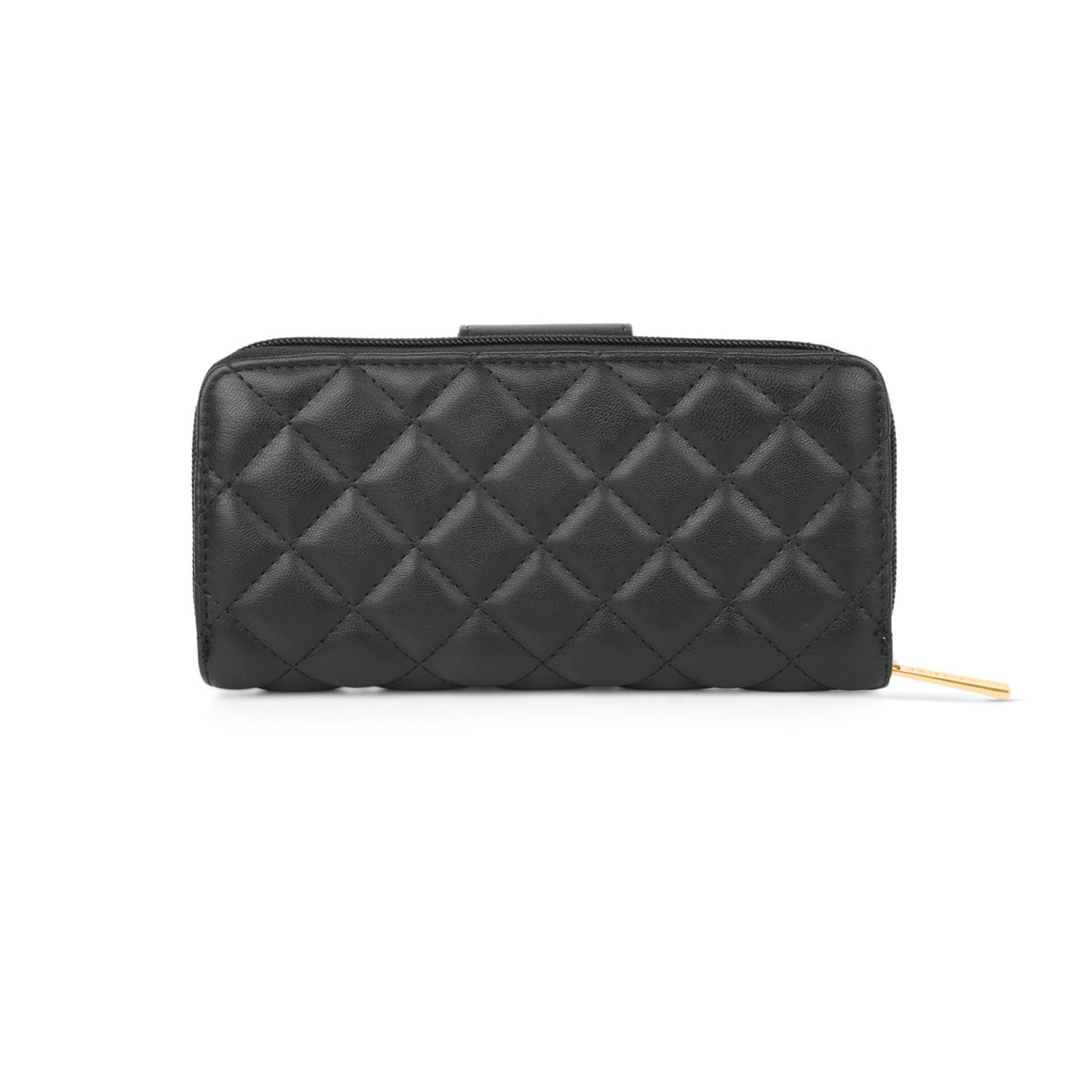 Lavie Luxe Black Large Women's Diamond Bifold Wallet