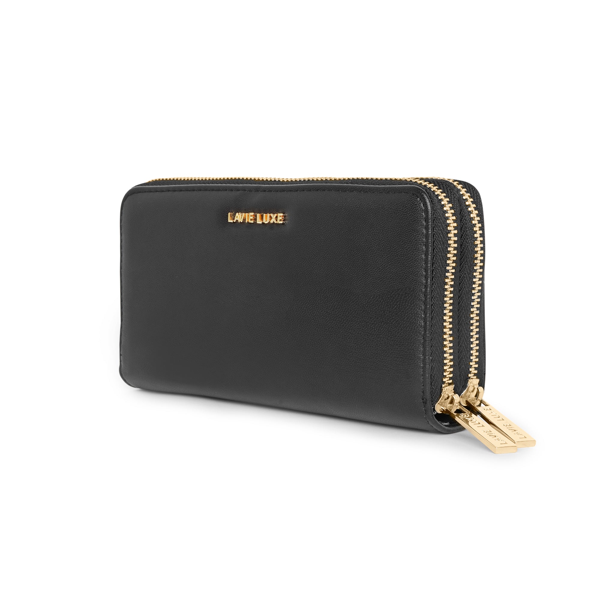 Lavie Luxe Black Large Women's Dual Zip Wallet