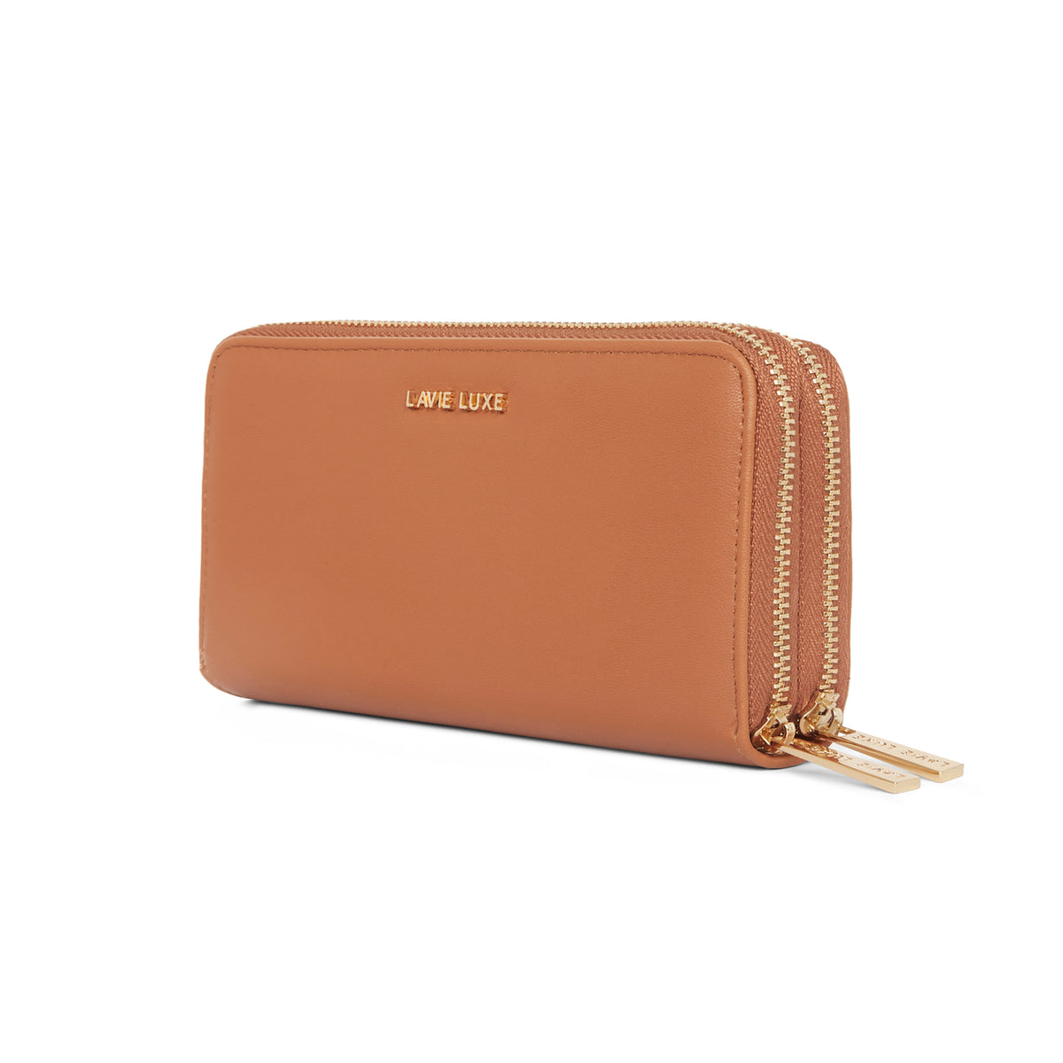 Lavie Luxe Tan Large Women's Dual Zip Wallet