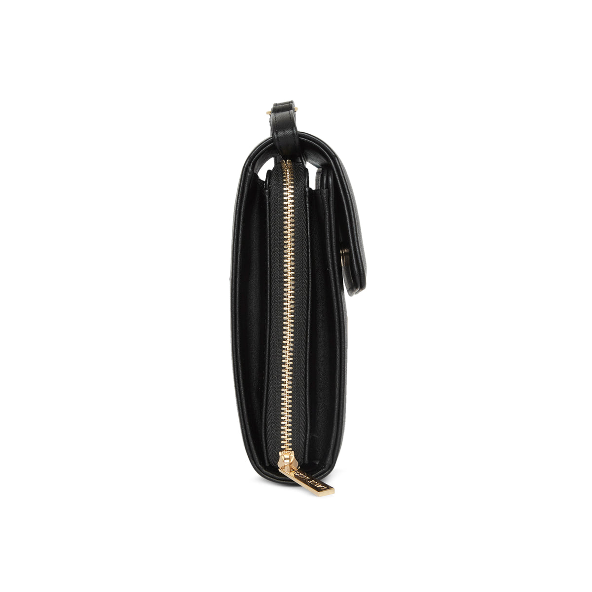 Lavie Luxe Black Large Women's Vertical Zip Sling Bag Wallet