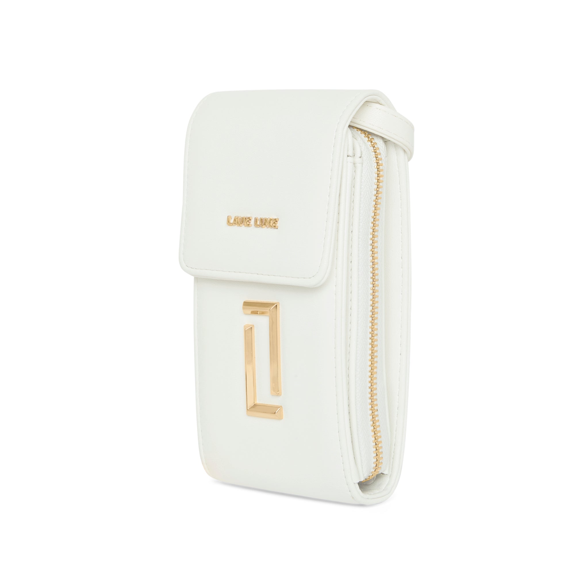 Lavie Luxe White Large Women's Vertical Zip Sling Bag Wallet
