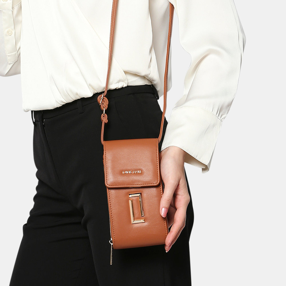 Large Vertical Zip Sling Bag