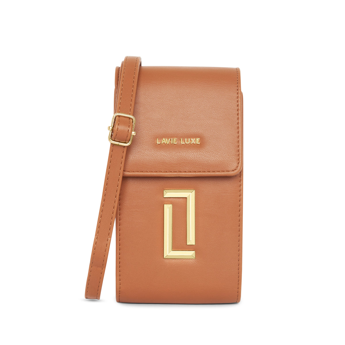 Lavie Luxe Tan Large Women's Vertical Zip Sling Bag Wallet