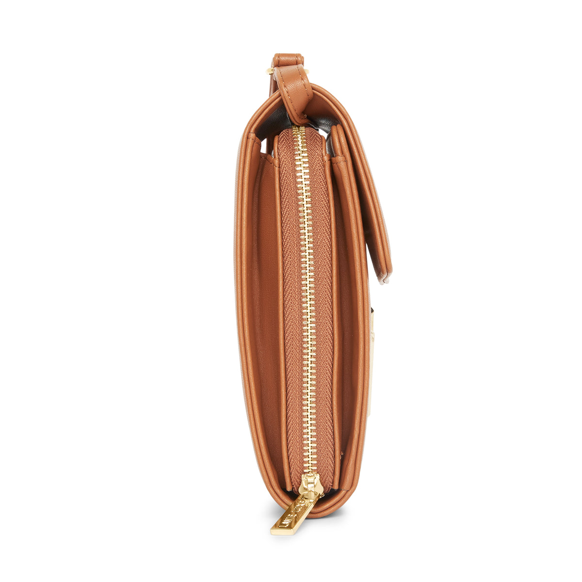 Lavie Luxe Tan Large Women's Vertical Zip Sling Bag Wallet