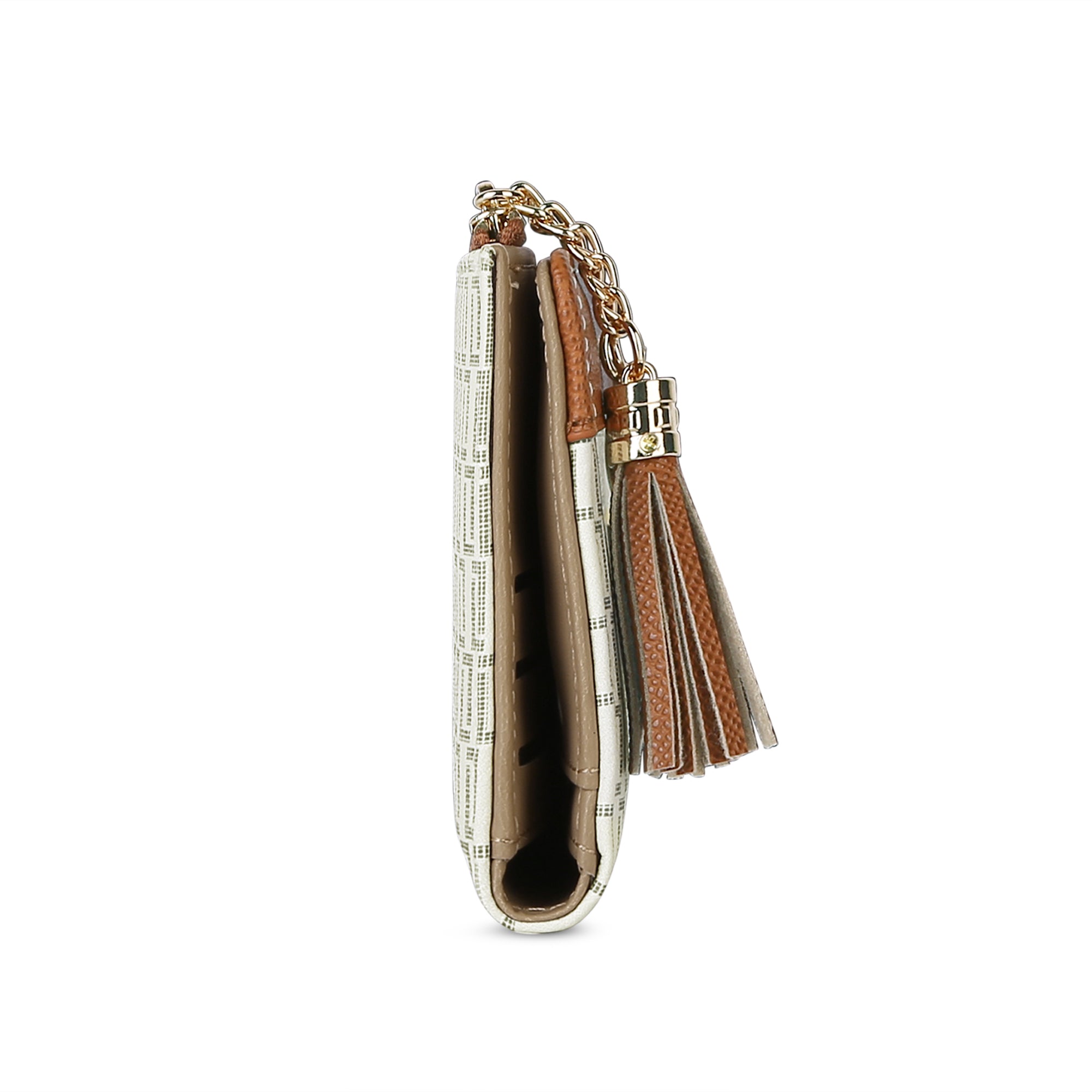 Lavie Luxe Mono Safain Off White Large Women's Bifold Zip Wallet