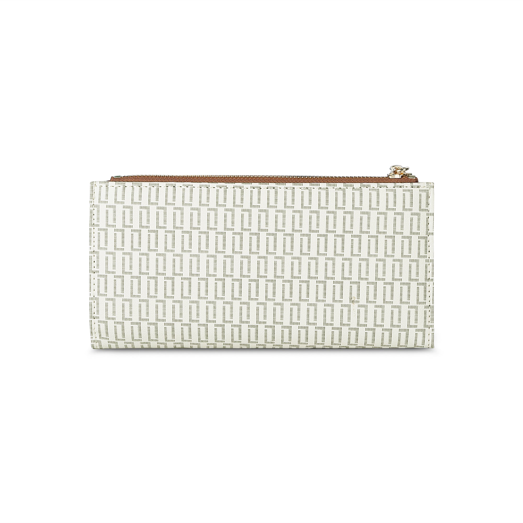 Lavie Luxe Mono Safain Off White Large Women's Bifold Zip Wallet