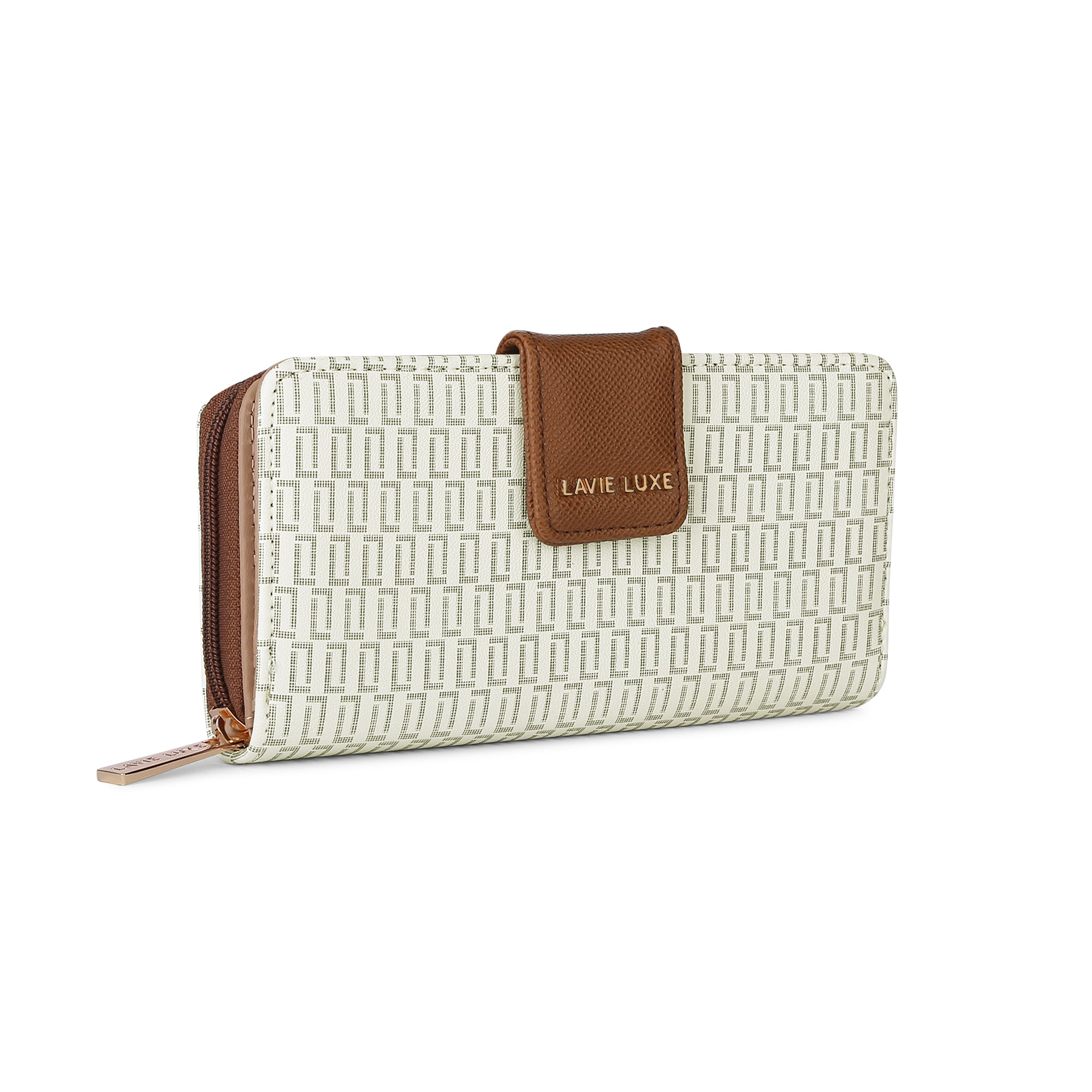Lavie Luxe Mono Mia Off White Large Women's Bifold Wallet