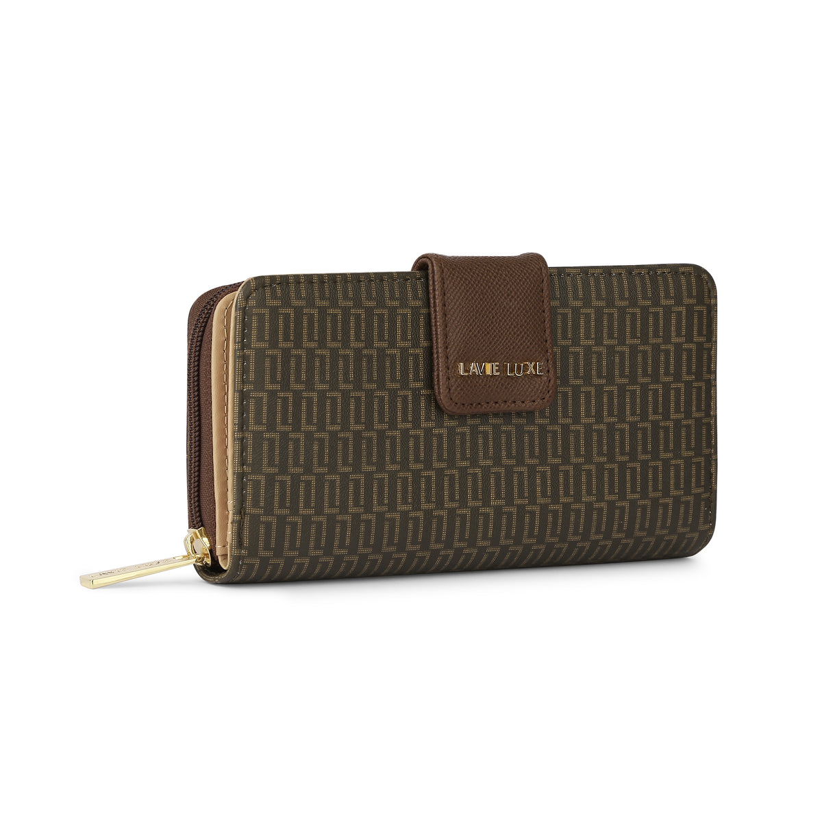 Lavie Luxe Mono Mia Choco Large Women's Bifold Wallet