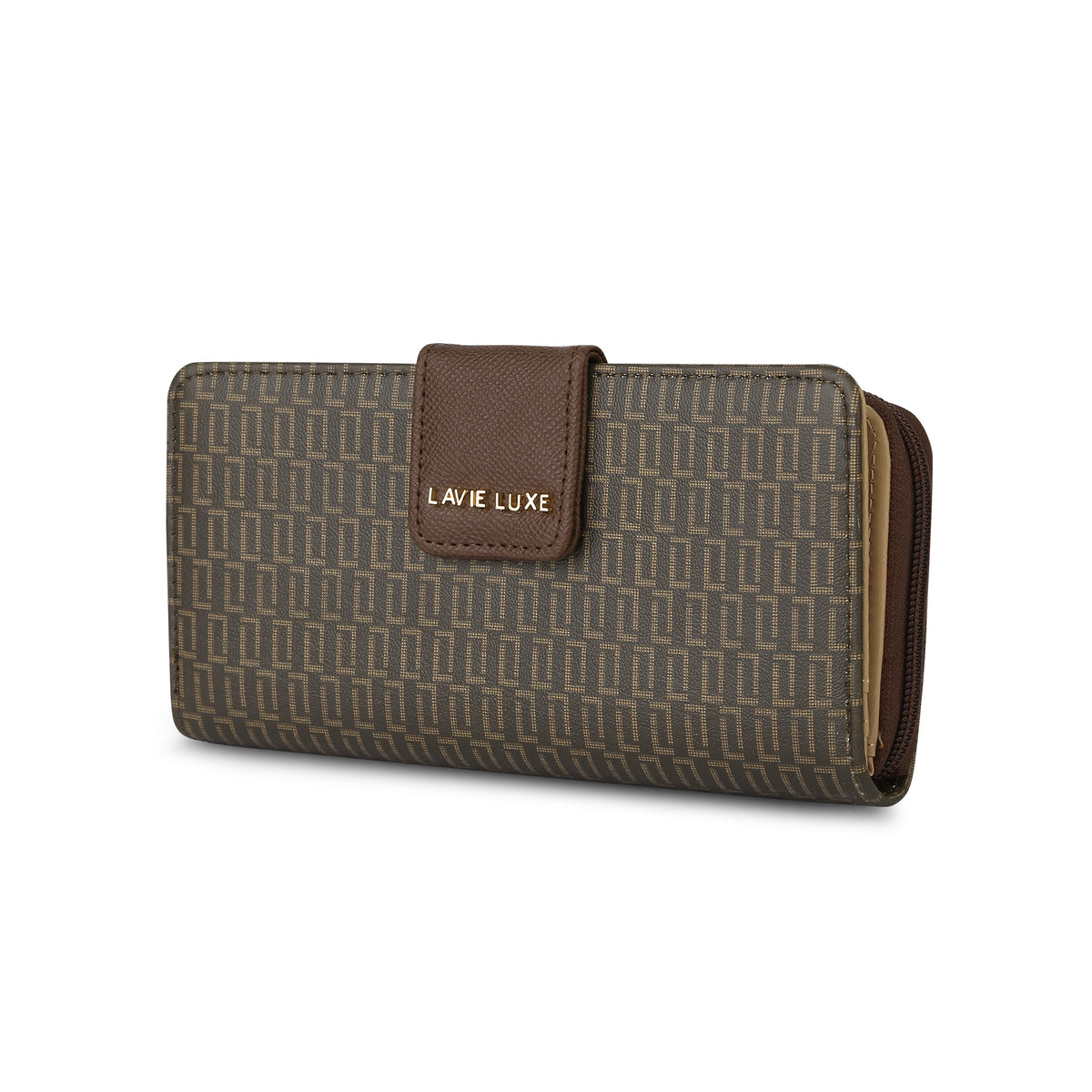 Lavie Luxe Mono Mia Choco Large Women's Bifold Wallet